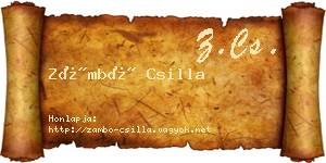 Zámbó Csilla névjegykártya